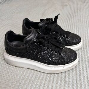 Authentic Alexander McQueen Black Glitter Women's Sneakers